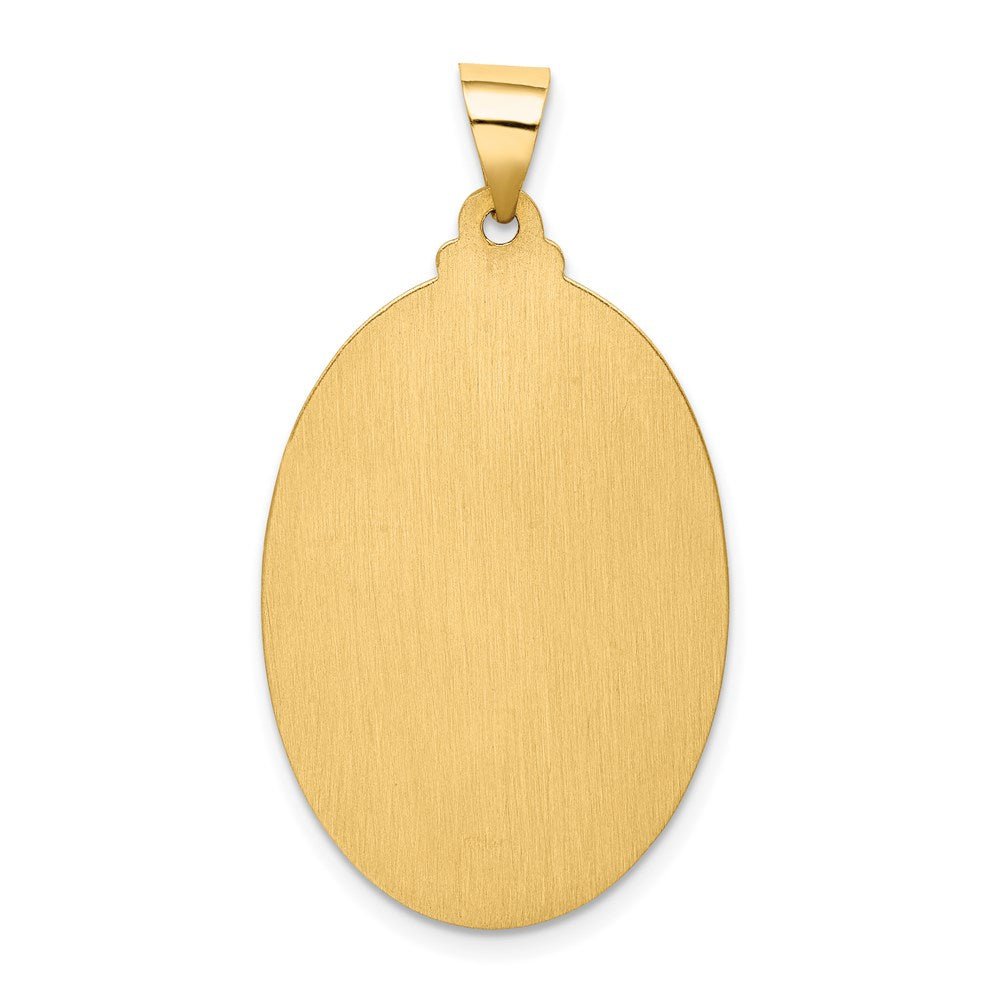 Alternate view of the 14k Yellow Gold Hollow Oval St Christopher Medal Pendant, 20 x 37mm by The Black Bow Jewelry Co.