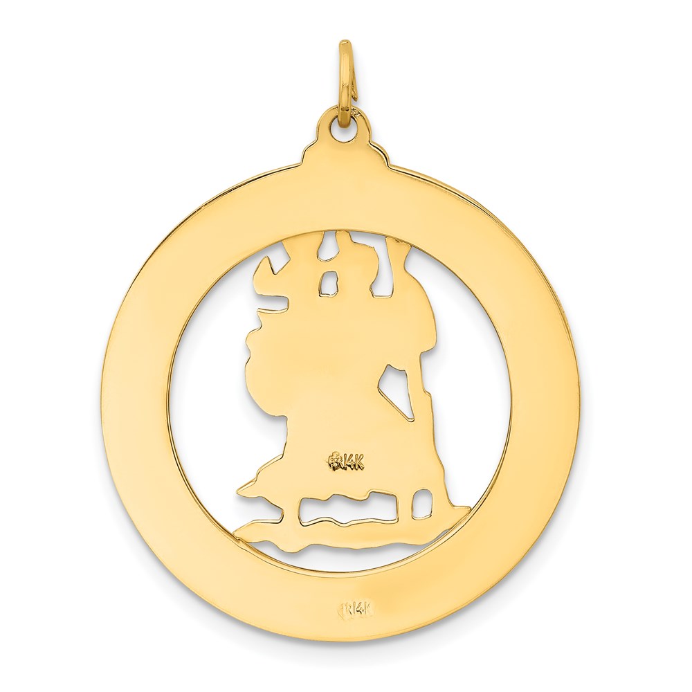 Alternate view of the Men's 14k Yellow Gold Saint Christopher Medal Pendant, 29mm (1 1/8 In) by The Black Bow Jewelry Co.