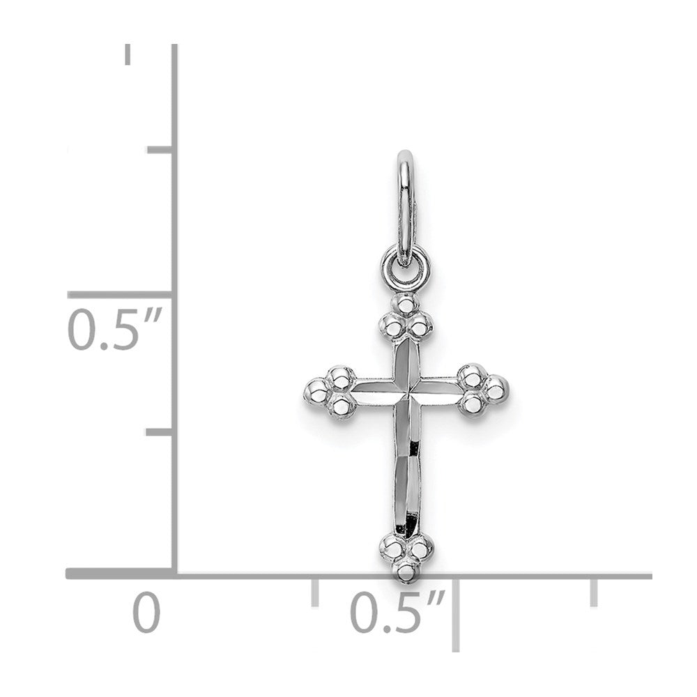 Alternate view of the Children's 14k White Gold Small Budded Cross Pendant, 9 x 20mm by The Black Bow Jewelry Co.