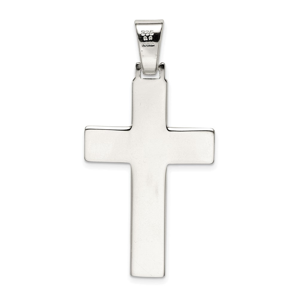 Alternate view of the Sterling Silver Solid Polished Cross Pendant, 23 x 47mm by The Black Bow Jewelry Co.