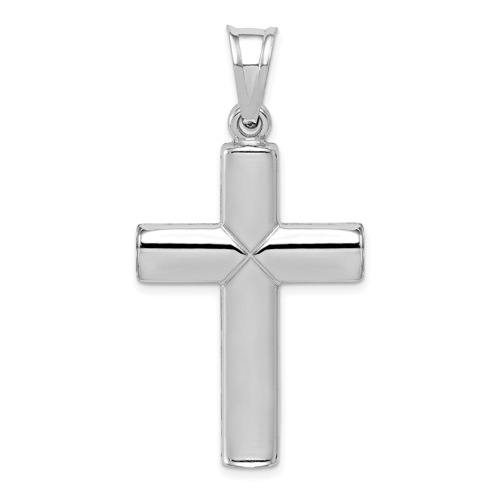 Alternate view of the Sterling Silver Rhodium-Plated D/C & Polished Cross Pendant, 23 x 46mm by The Black Bow Jewelry Co.