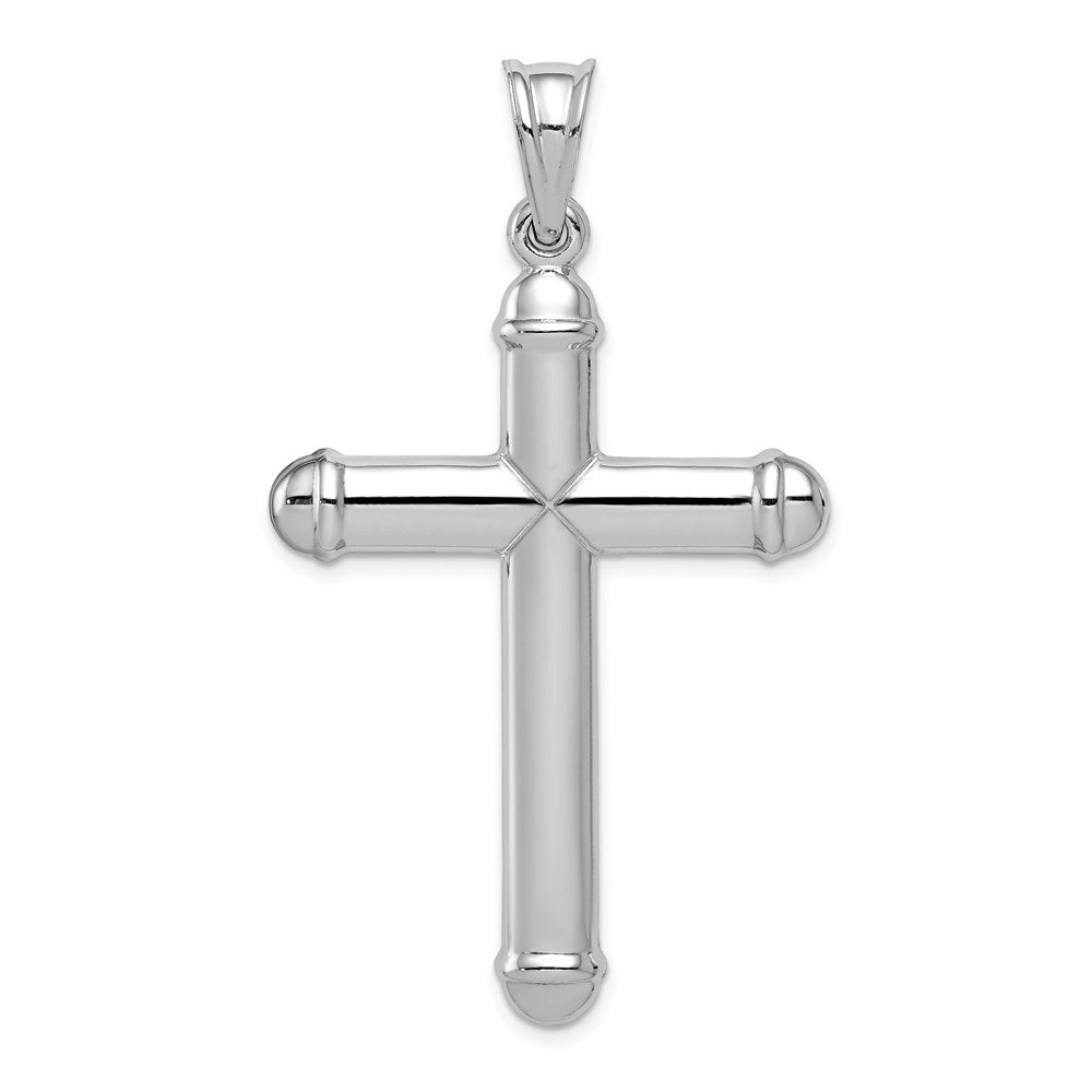 Alternate view of the Sterling Silver Rhodium-Plated D/C & Polished Cross Pendant, 32 x 56mm by The Black Bow Jewelry Co.
