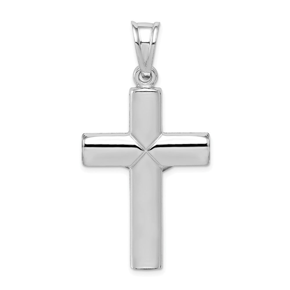 Alternate view of the Sterling Silver Rhodium-Plated Hollow Crucifix Cross Pendant, 23x45mm by The Black Bow Jewelry Co.