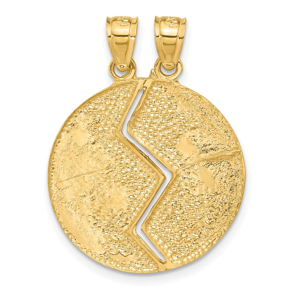 Alternate view of the 14k Yellow Gold Break-Apart Mizpah Coin Pendant, 22mm (7/8 Inch) by The Black Bow Jewelry Co.