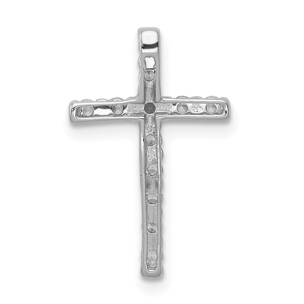 Alternate view of the 14k White Gold 1/4 Ctw Diamond Latin Cross Slide Pendant, 11 x 18mm by The Black Bow Jewelry Co.