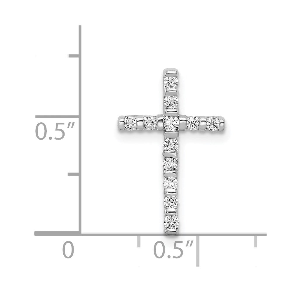 Alternate view of the 14k White Gold 1/4 Ctw Diamond Latin Cross Slide Pendant, 11 x 18mm by The Black Bow Jewelry Co.