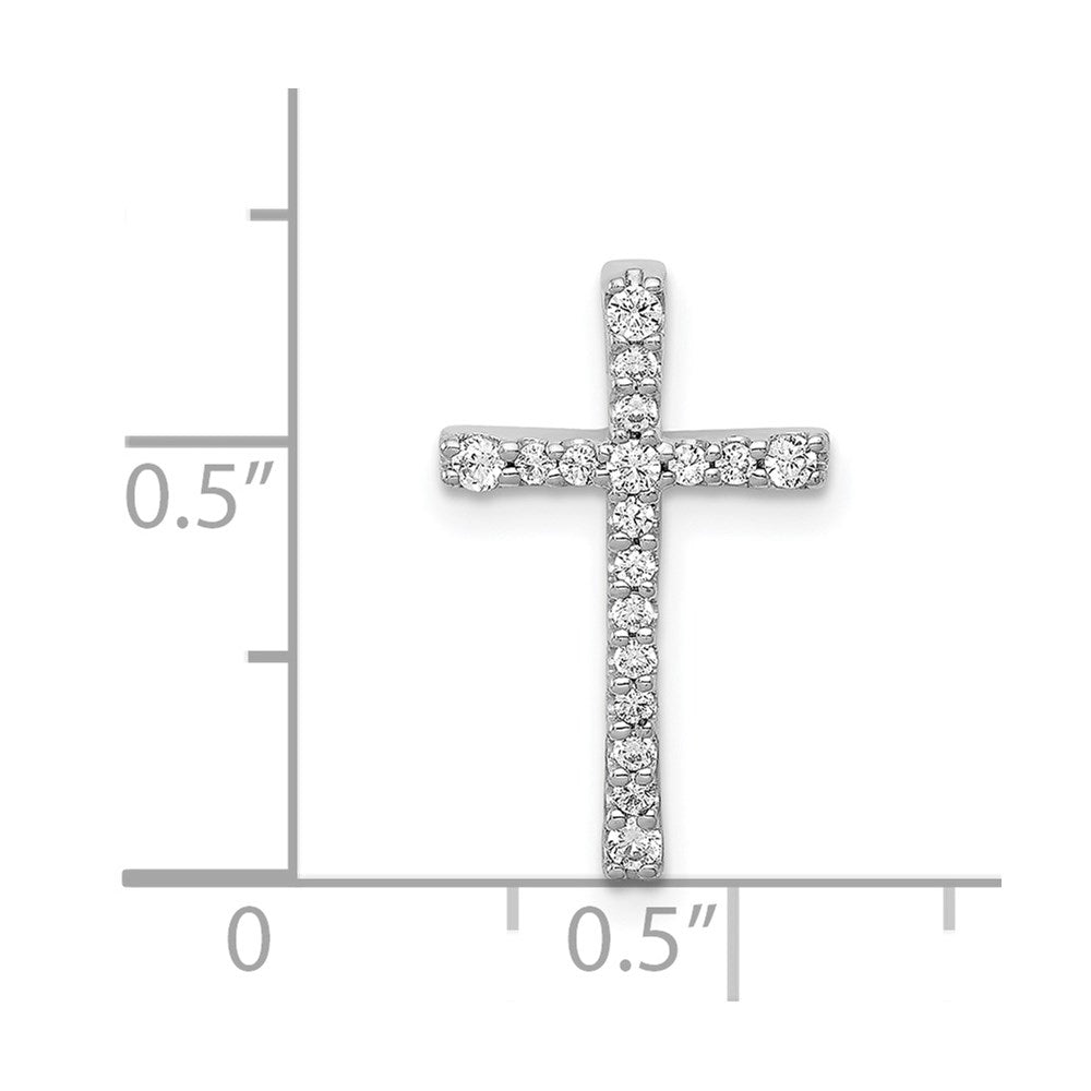 Alternate view of the 14k White Gold 1/5 Ctw Diamond Latin Cross Slide Pendant, 11 x 18mm by The Black Bow Jewelry Co.