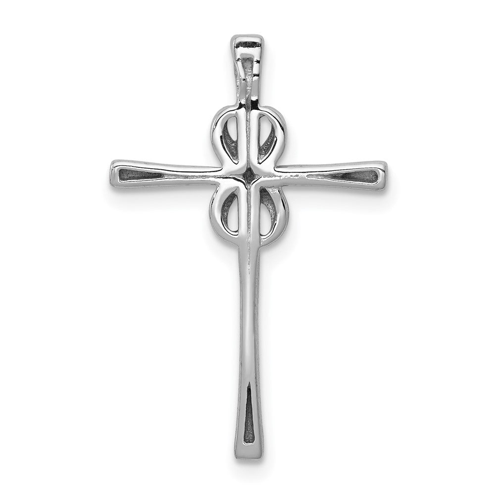 Alternate view of the 14k White Gold 0.04 Ctw Diamond Infinity Cross Slide Pendant, 16x26mm by The Black Bow Jewelry Co.