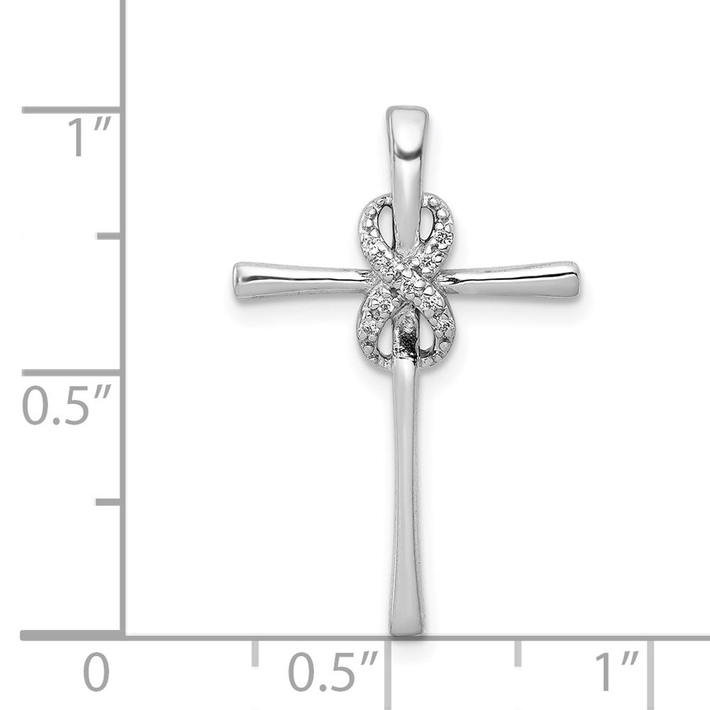 Alternate view of the 14k White Gold 0.04 Ctw Diamond Infinity Cross Slide Pendant, 16x26mm by The Black Bow Jewelry Co.