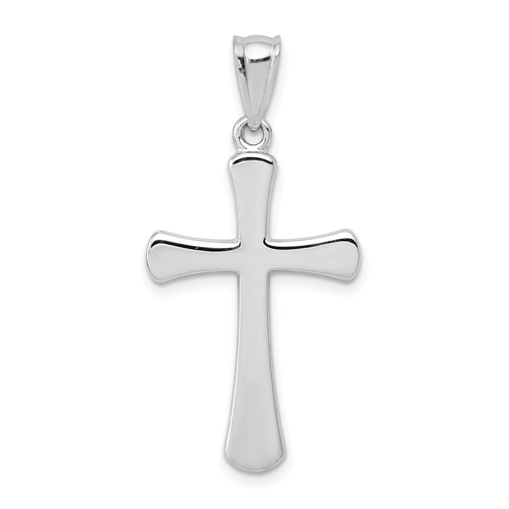 14k White Gold Hollow Latin Cross Pendant, 16 x 33mm, Item P27791 by The Black Bow Jewelry Co.