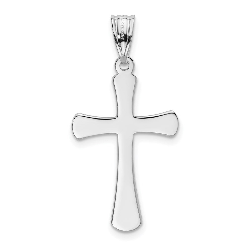 Alternate view of the 14k White Gold Hollow Latin Cross Pendant, 16 x 33mm by The Black Bow Jewelry Co.