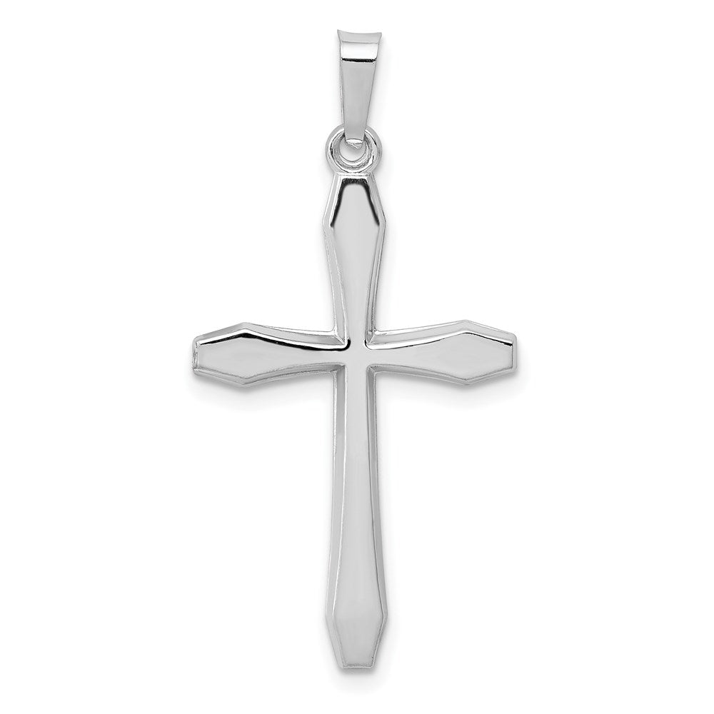 14k White Gold Polished Cross Pendant, 17 x 34mm, Item P27798 by The Black Bow Jewelry Co.