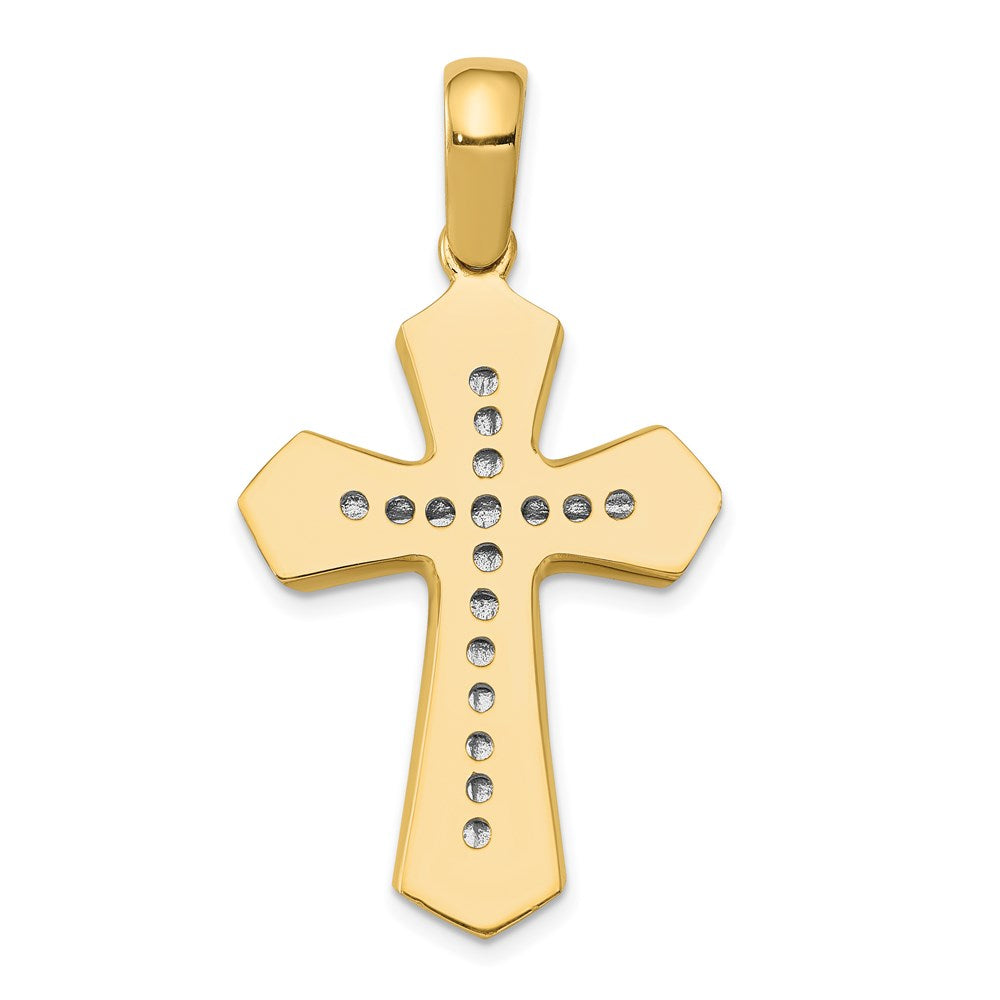 Alternate view of the 14k Two Tone Gold Solid Rope Cross Pendant, 22 x 43mm by The Black Bow Jewelry Co.