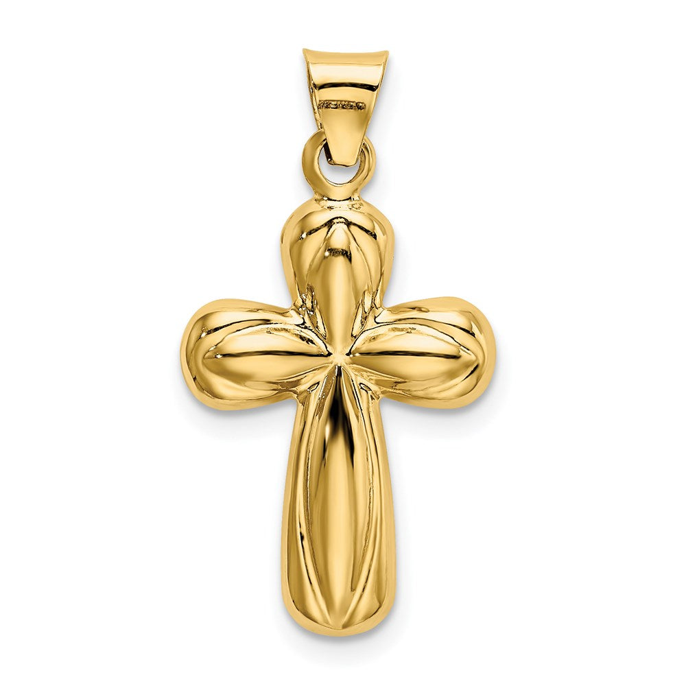Alternate view of the 14k Yellow Gold Small Polished 3D Reversible Cross Pendant, 14 x 27mm by The Black Bow Jewelry Co.