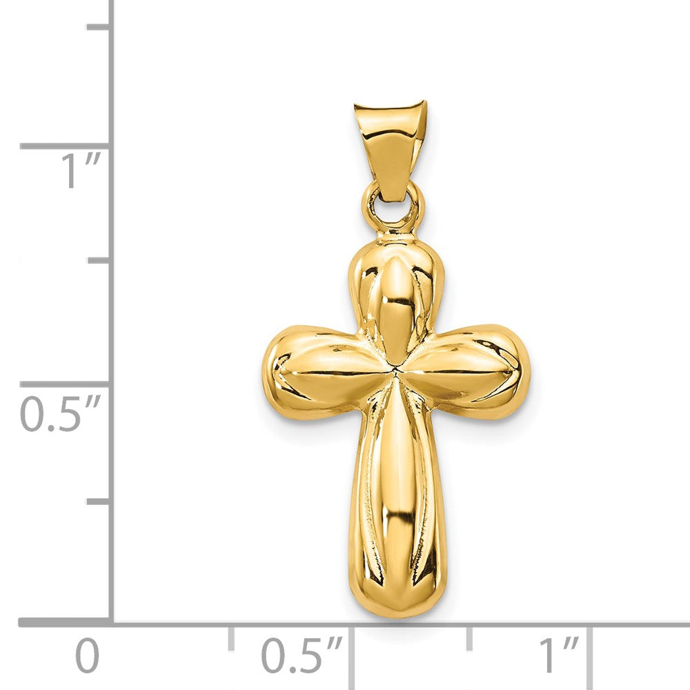 Alternate view of the 14k Yellow Gold Small Polished 3D Reversible Cross Pendant, 14 x 27mm by The Black Bow Jewelry Co.