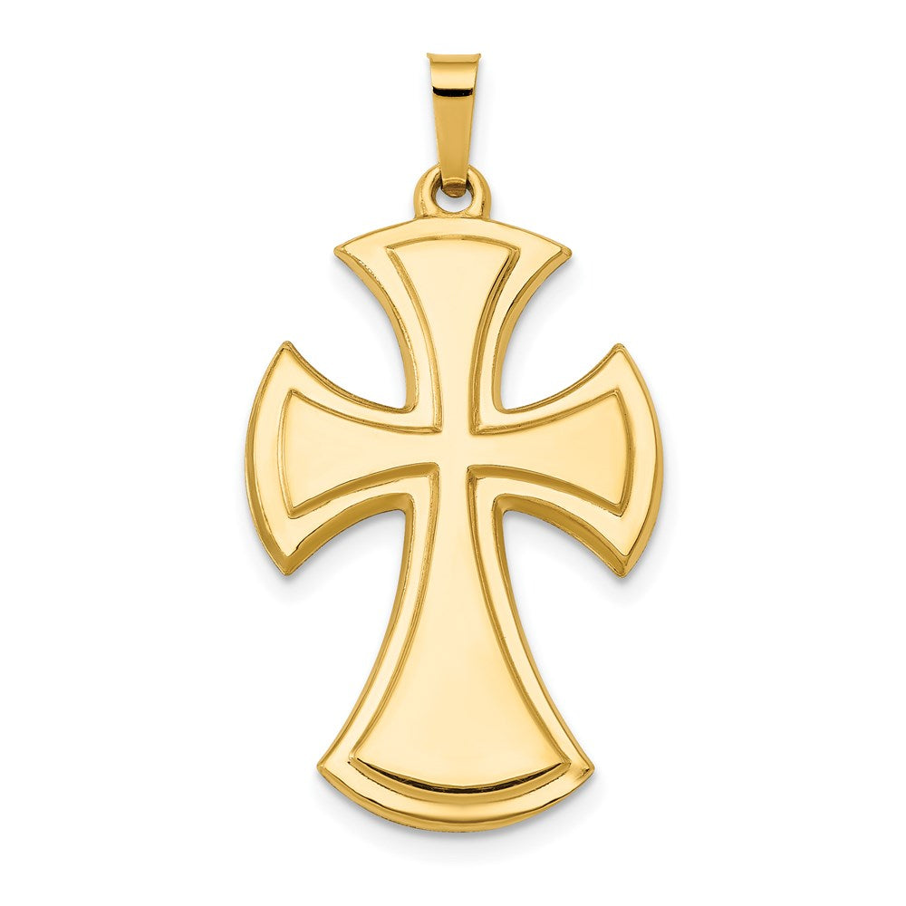 14k Yellow Gold Polished Maltese Cross Pendant, 17 x 32mm, Item P27817 by The Black Bow Jewelry Co.