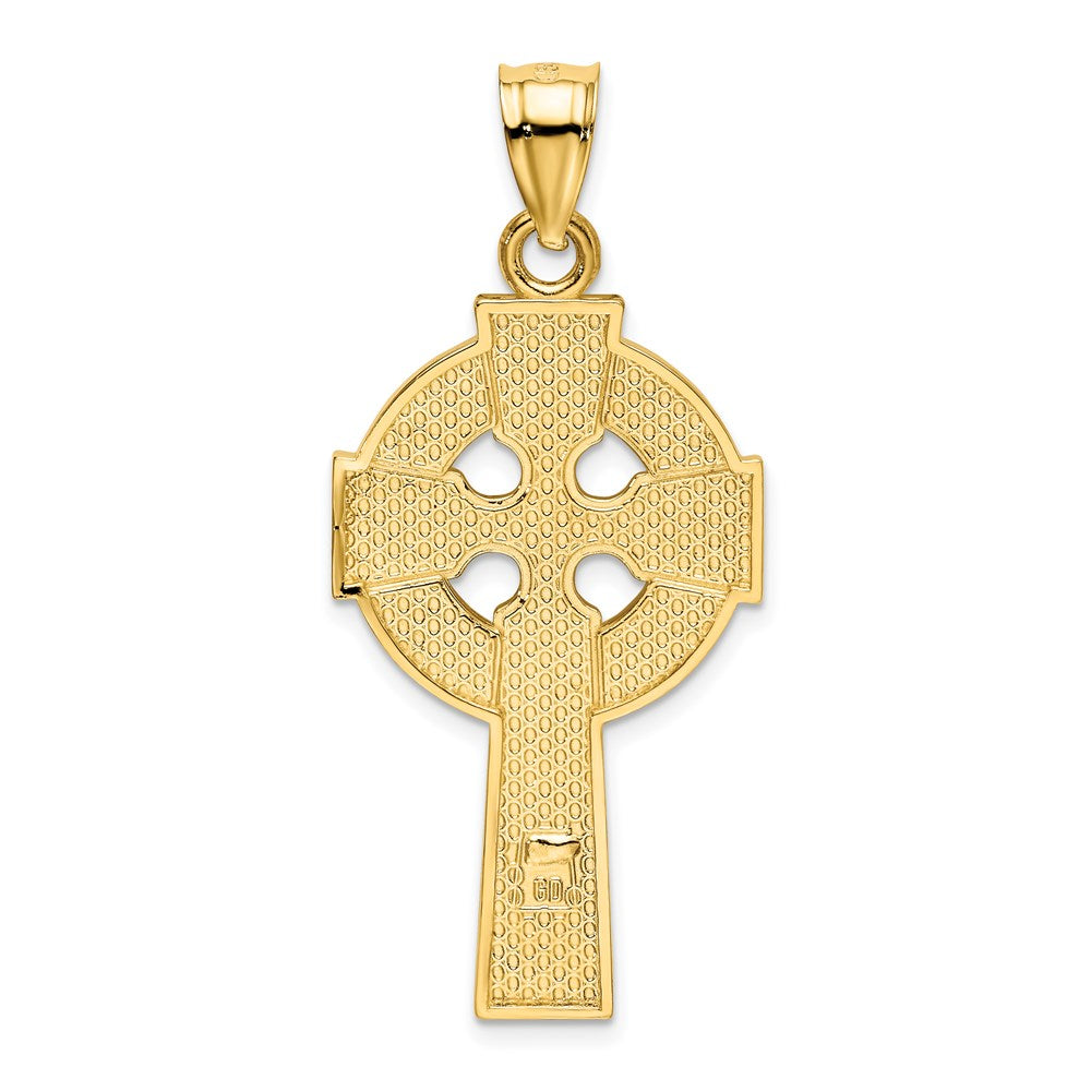Alternate view of the 14k Yellow Gold Polished Celtic Cross Pendant, 21 x 47mm by The Black Bow Jewelry Co.