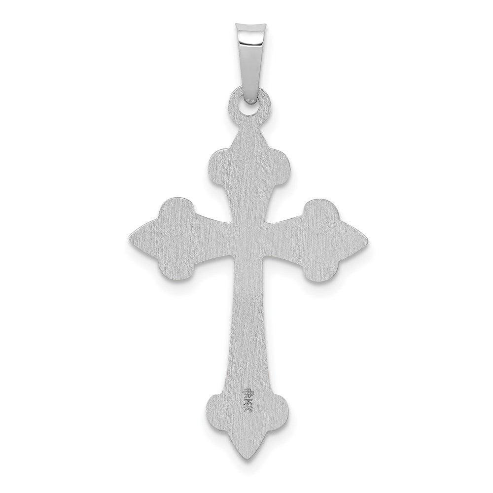 Alternate view of the 14k White Gold Polished Fleur de Lis Cross Pendant, 17 x 31mm by The Black Bow Jewelry Co.