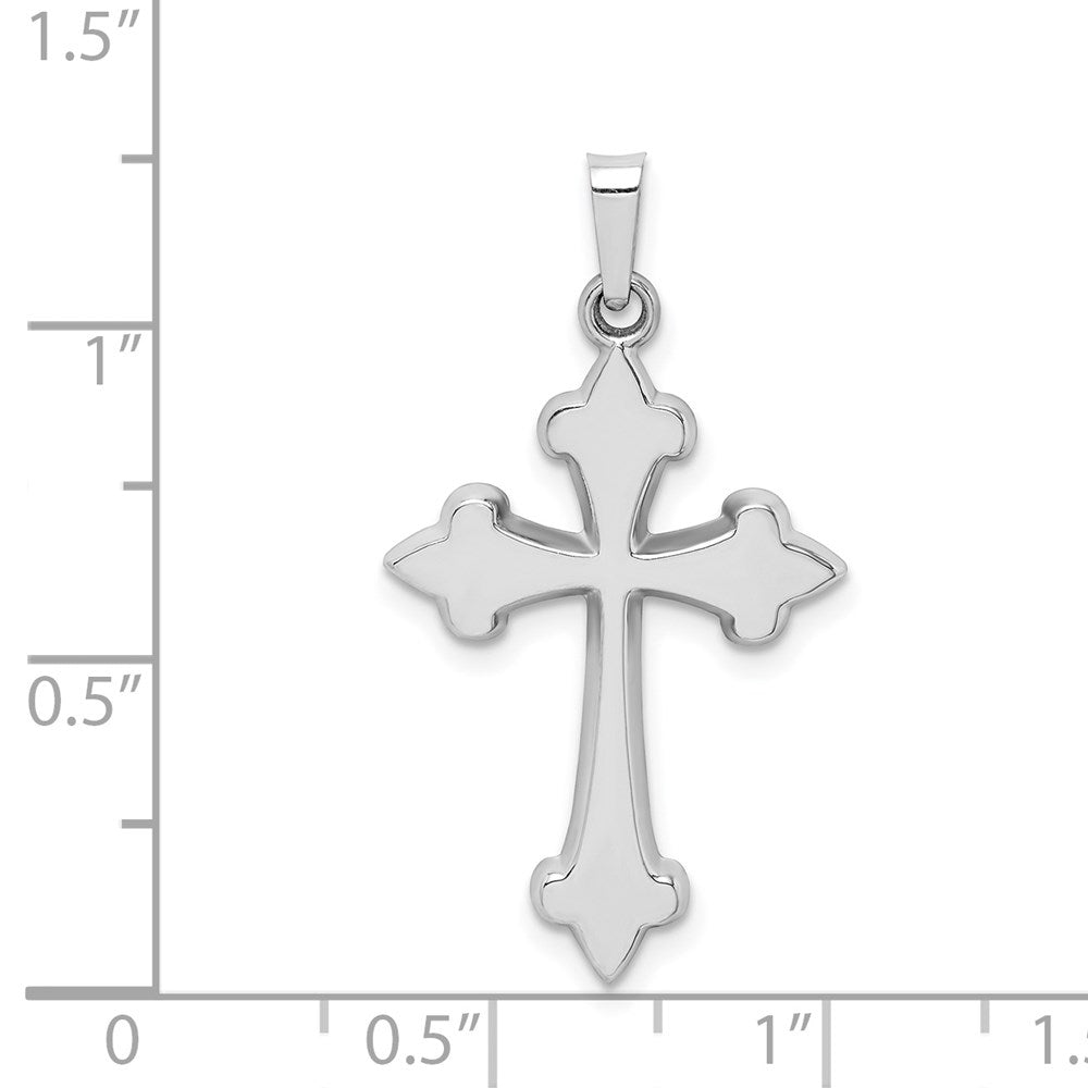 Alternate view of the 14k White Gold Polished Fleur de Lis Cross Pendant, 17 x 31mm by The Black Bow Jewelry Co.