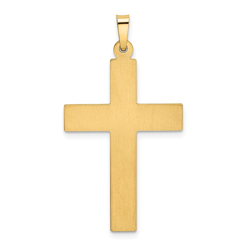 Alternate view of the 14k Yellow Gold Hollow Bordered Undulated Cross Pendant, 20 x 38mm by The Black Bow Jewelry Co.