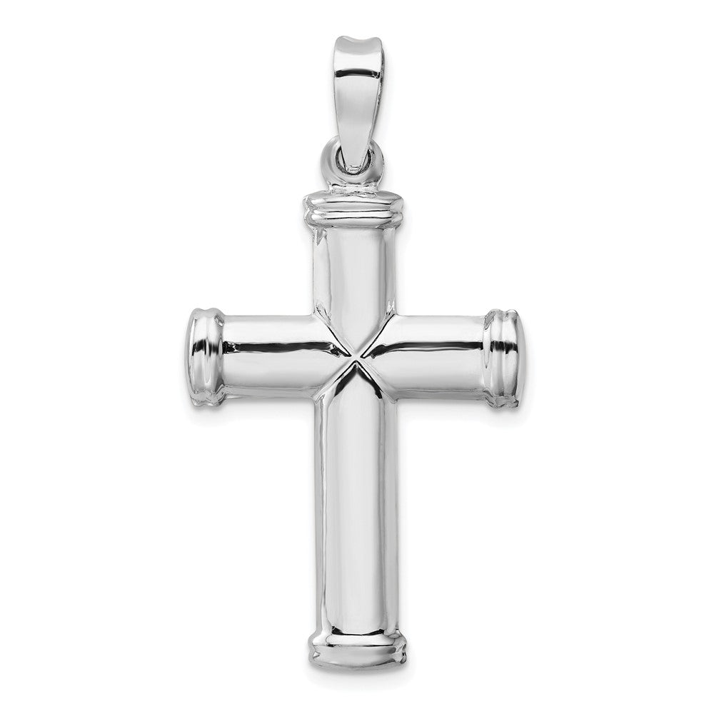 Alternate view of the Men's 14k White Gold Hollow 3D Polished Cross Pendant, 25 x 44mm by The Black Bow Jewelry Co.