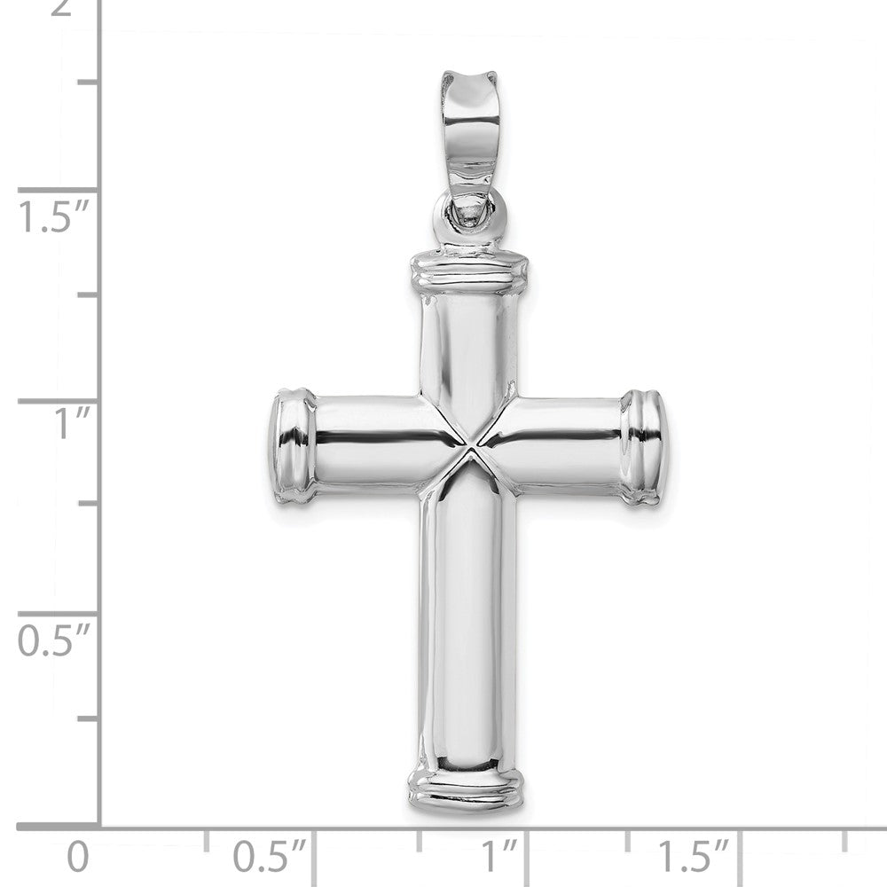 Alternate view of the Men's 14k White Gold Hollow 3D Polished Cross Pendant, 25 x 44mm by The Black Bow Jewelry Co.