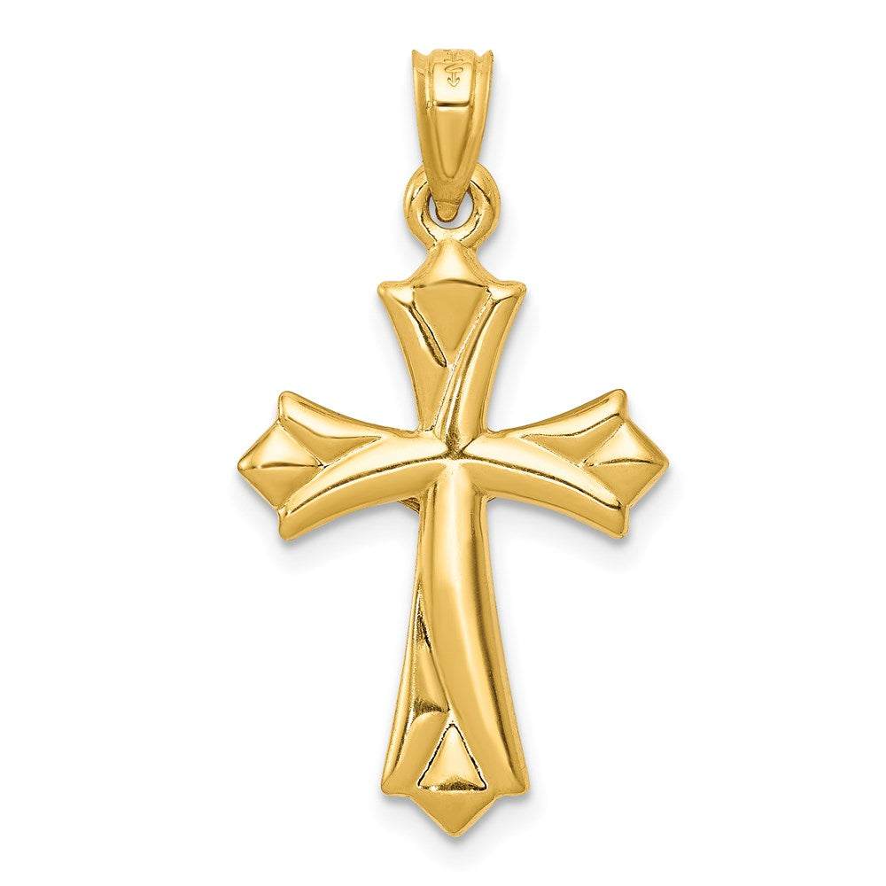 Alternate view of the 14k Yellow Gold Hollow Reversible 3D Crucifix Cross Pendant, 16 x 30mm by The Black Bow Jewelry Co.
