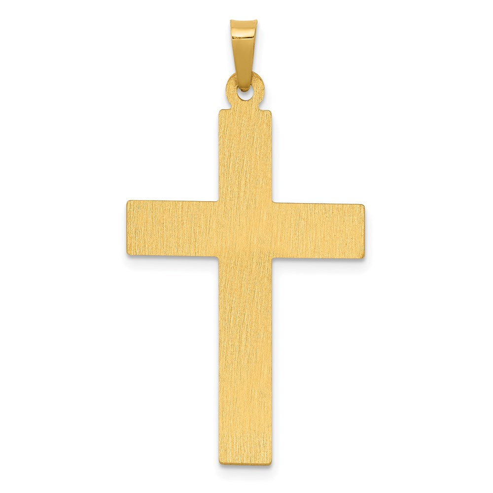 Alternate view of the 14k Yellow Gold & White Rhodium Hollow Dove Cross Pendant, 20 x 38mm by The Black Bow Jewelry Co.