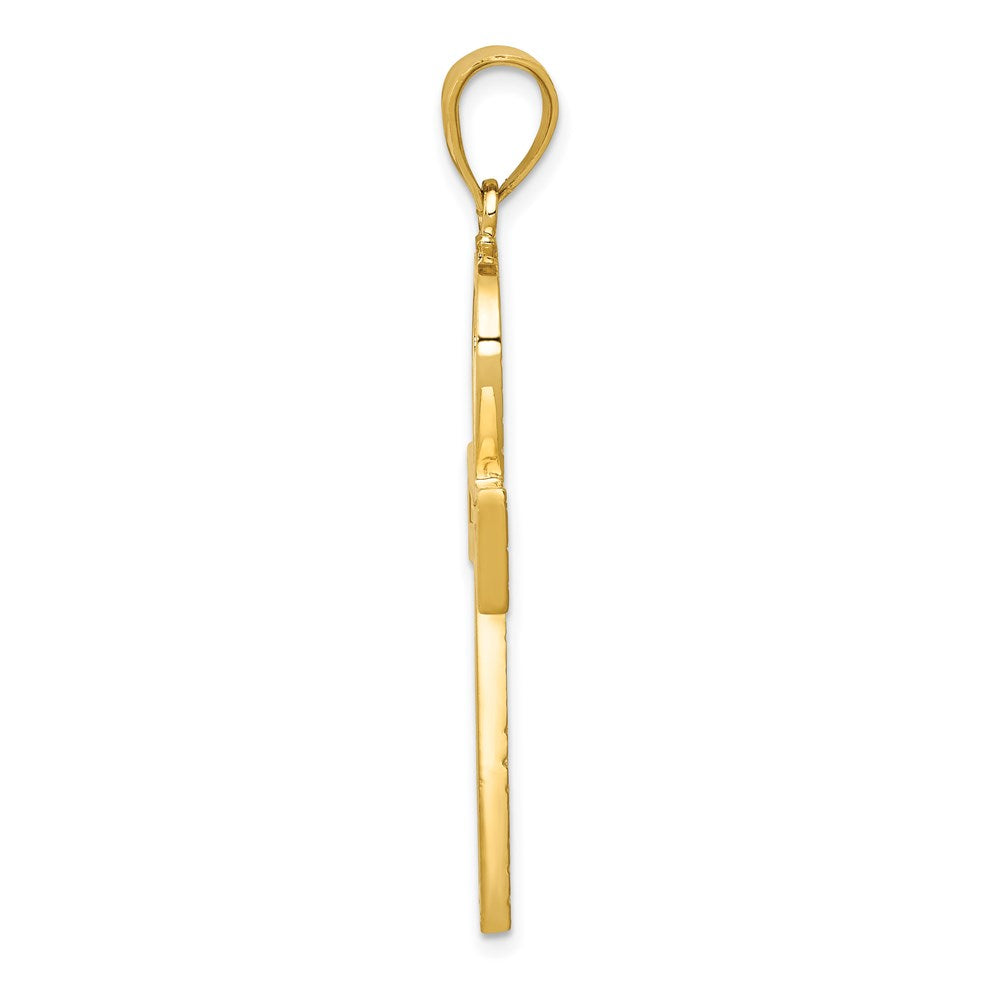 Alternate view of the 14k Yellow Gold Large Polished Ankh Cross Pendant, 23 x 45mm by The Black Bow Jewelry Co.