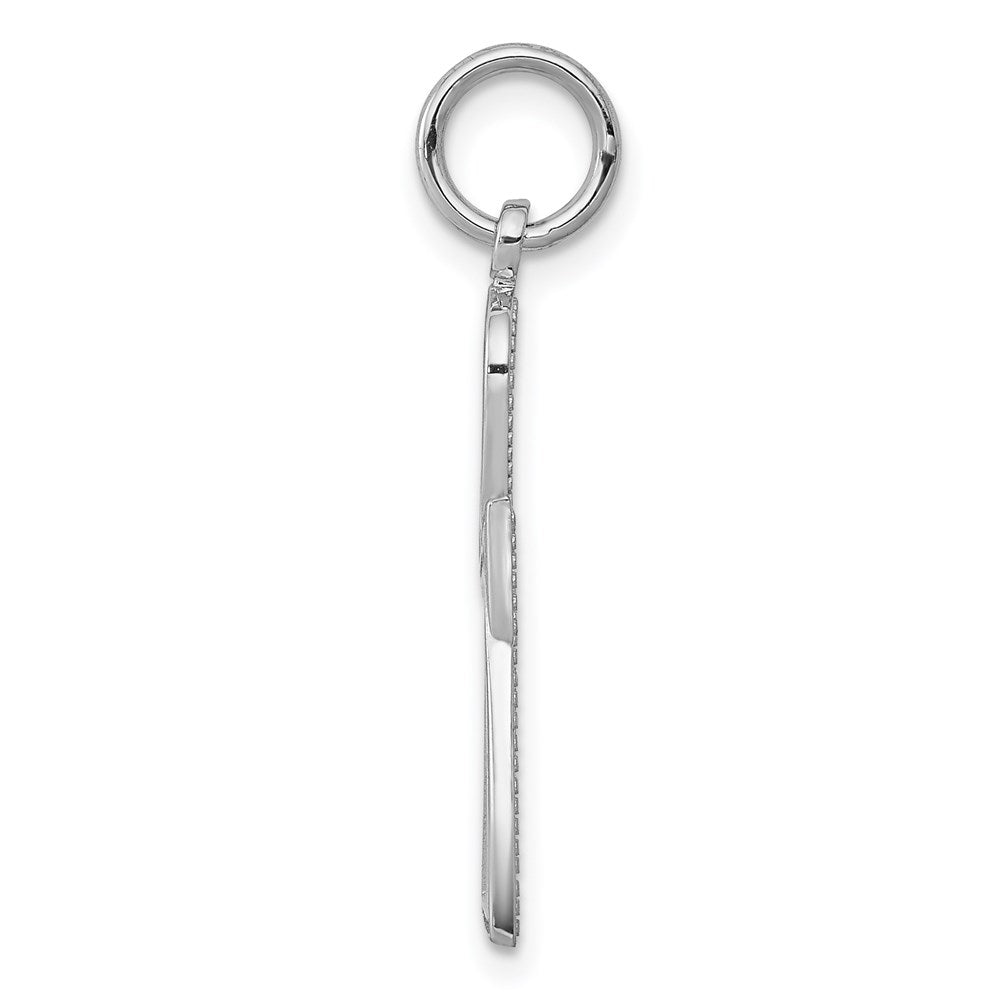 Alternate view of the 14k White Gold Small Ankh Cross Charm Pendant, 11 x 27mm by The Black Bow Jewelry Co.