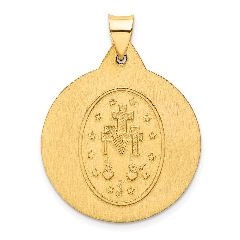 Alternate view of the 14k Yellow Gold Hollow Round Miraculous Medal Pendant, 25mm (1 Inch) by The Black Bow Jewelry Co.