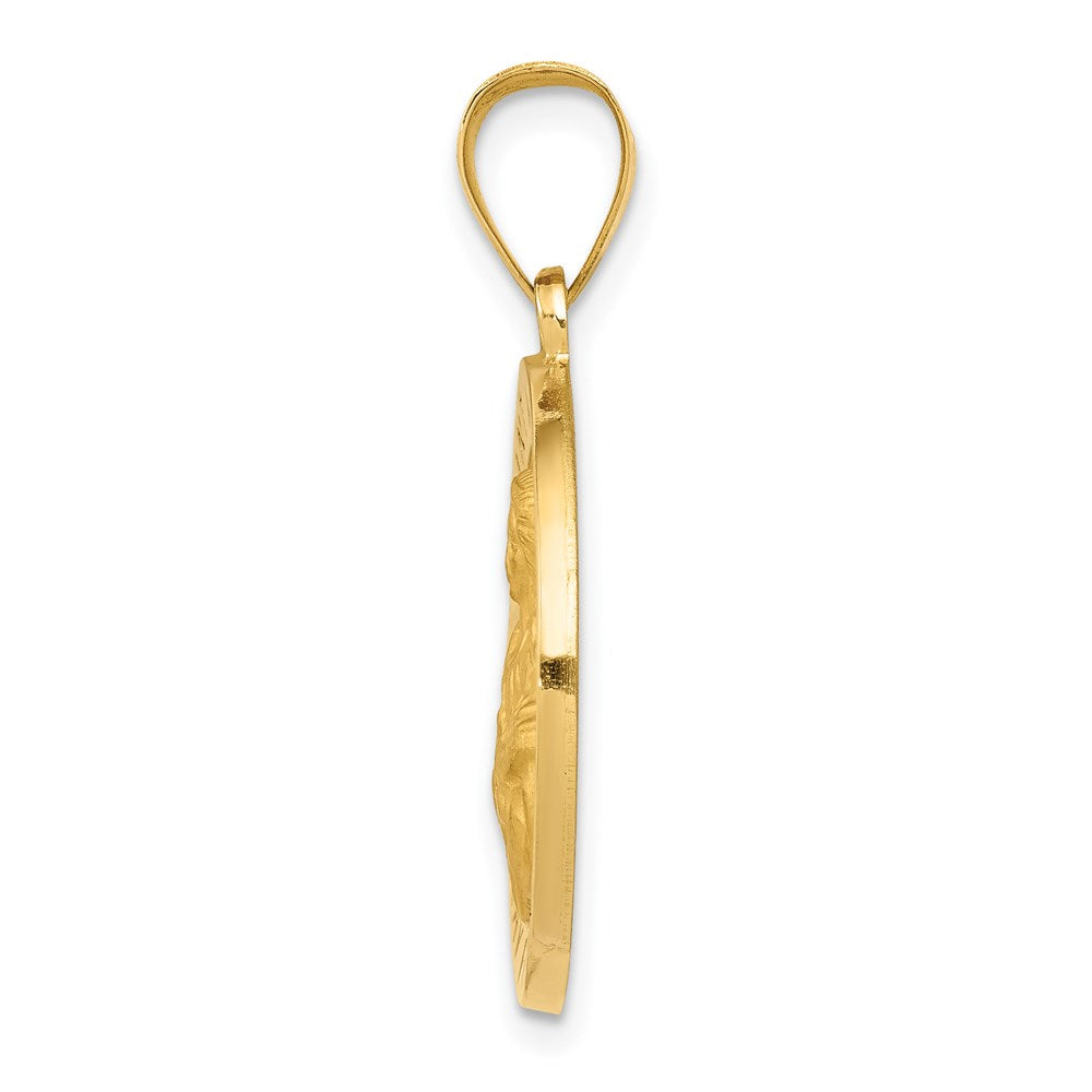 Alternate view of the 14k Yellow Gold Hollow St. Agatha Medal Pendant, 19mm (3/4 Inch) by The Black Bow Jewelry Co.