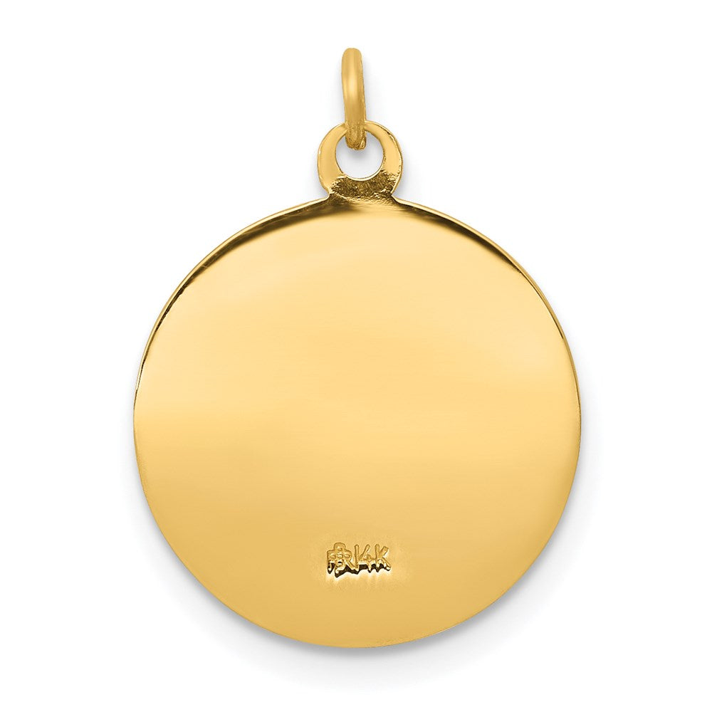 Alternate view of the 14k Yellow Gold Solid St. Anne Medal Charm or Pendant, 15mm (9/16 In.) by The Black Bow Jewelry Co.