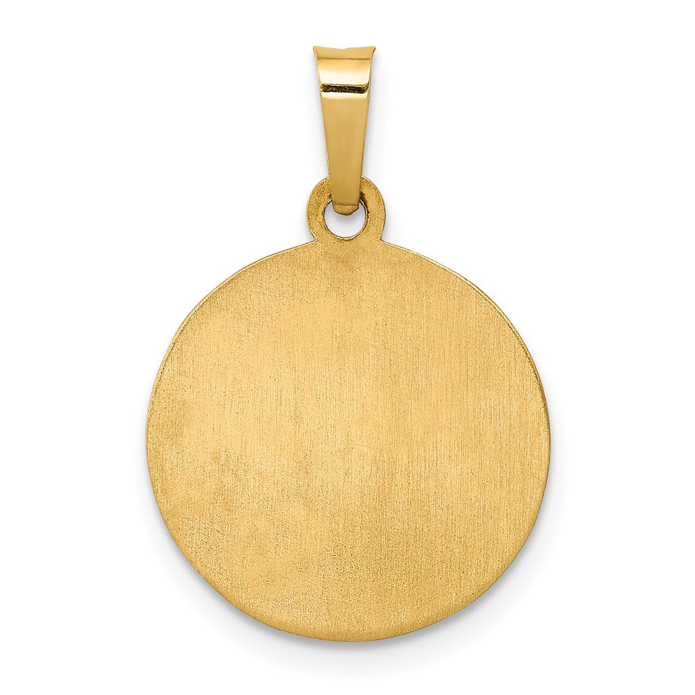 Alternate view of the 14k Yellow Gold Hollow St. Anthony Medal Pendant, 15mm (9/16 Inch) by The Black Bow Jewelry Co.