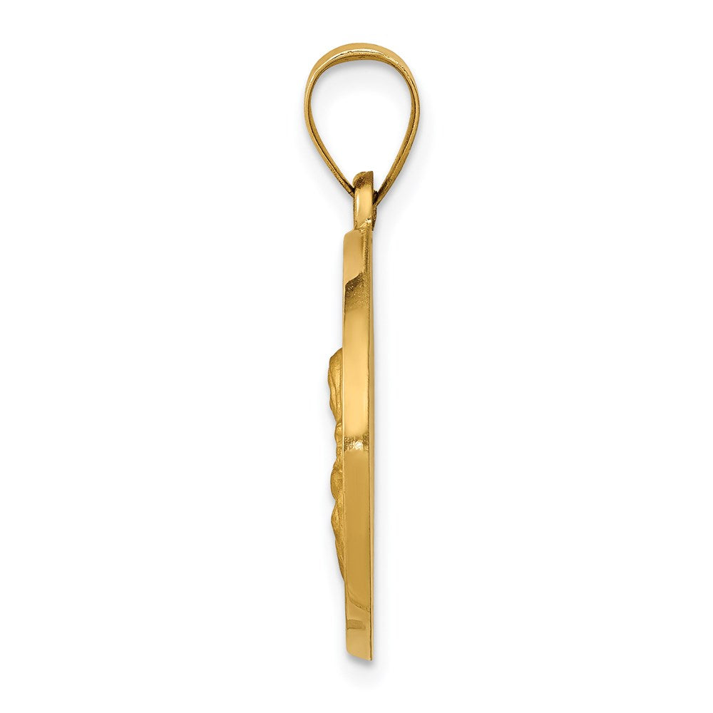 Alternate view of the 14k Yellow Gold Hollow St. Catherine Medal Pendant, 19mm (3/4 Inch) by The Black Bow Jewelry Co.