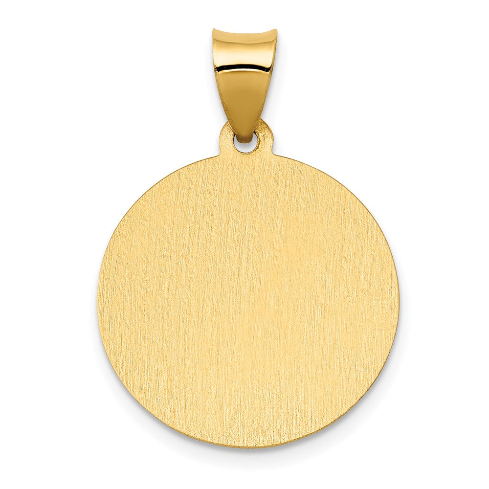 Alternate view of the 14k Yellow Gold Hollow St. Catherine Medal Pendant, 19mm (3/4 Inch) by The Black Bow Jewelry Co.