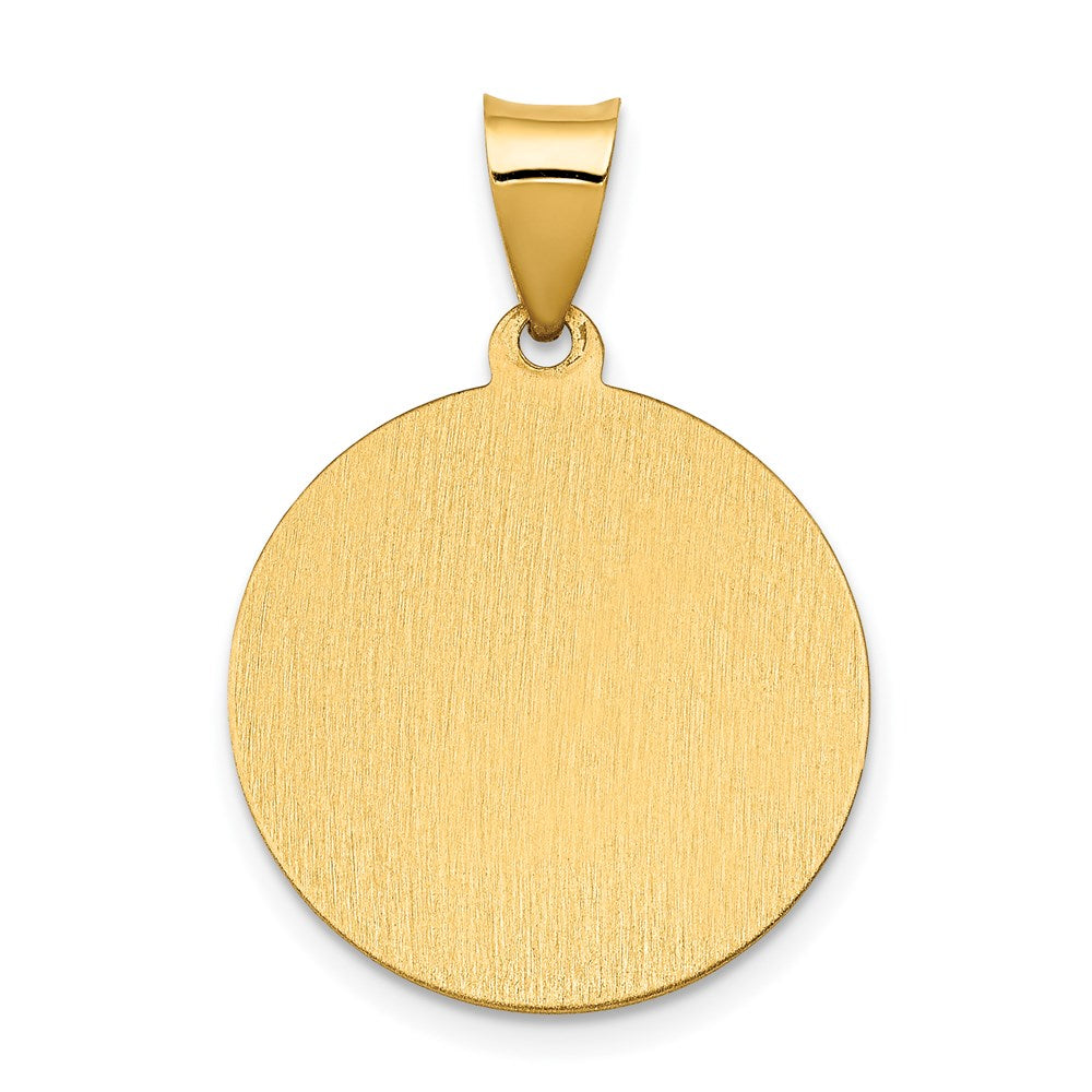 Alternate view of the 14k Yellow Gold Hollow St. Cecilia Medal Pendant, 19mm (3/4 Inch) by The Black Bow Jewelry Co.