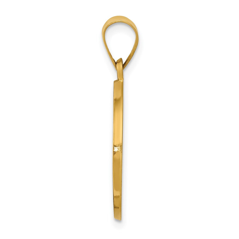 Alternate view of the 14k Yellow Gold Hollow St. Daniel Medal Pendant, 19mm (3/4 Inch) by The Black Bow Jewelry Co.