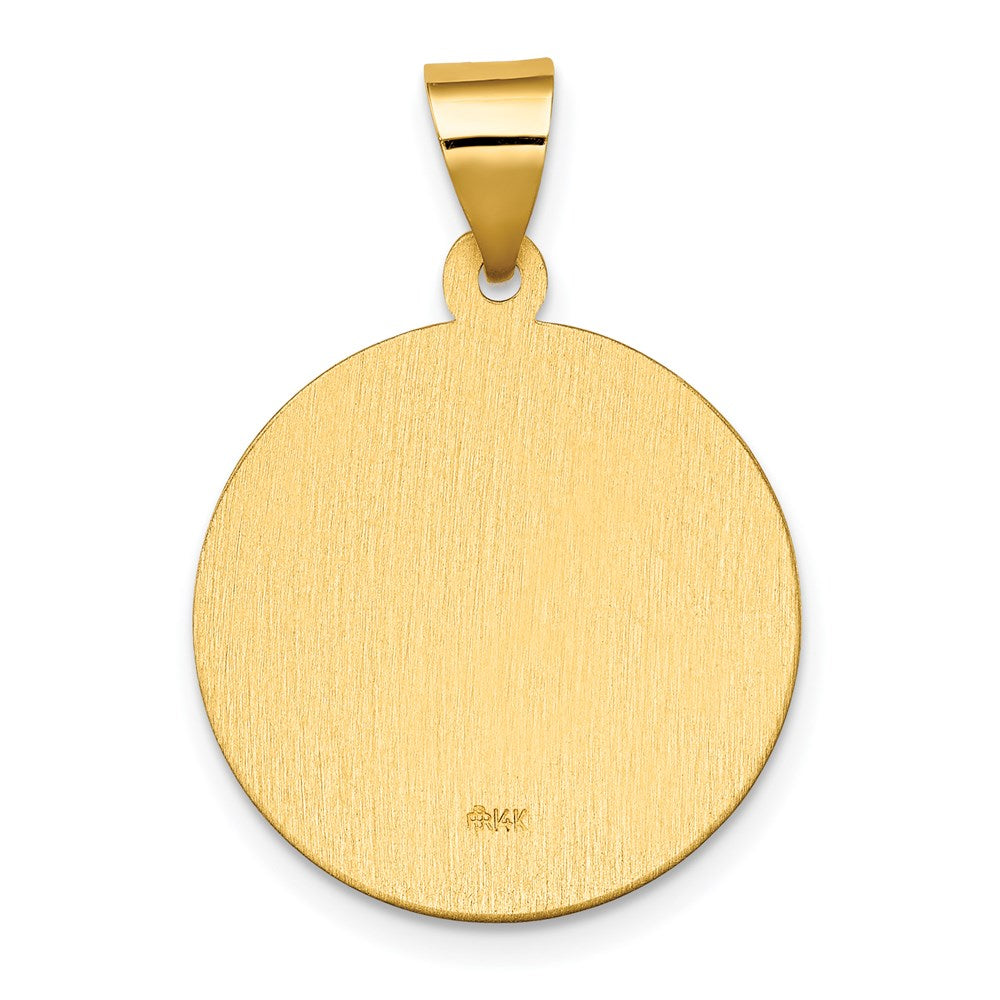 Alternate view of the 14k Yellow Gold Hollow St. Daniel Medal Pendant, 19mm (3/4 Inch) by The Black Bow Jewelry Co.