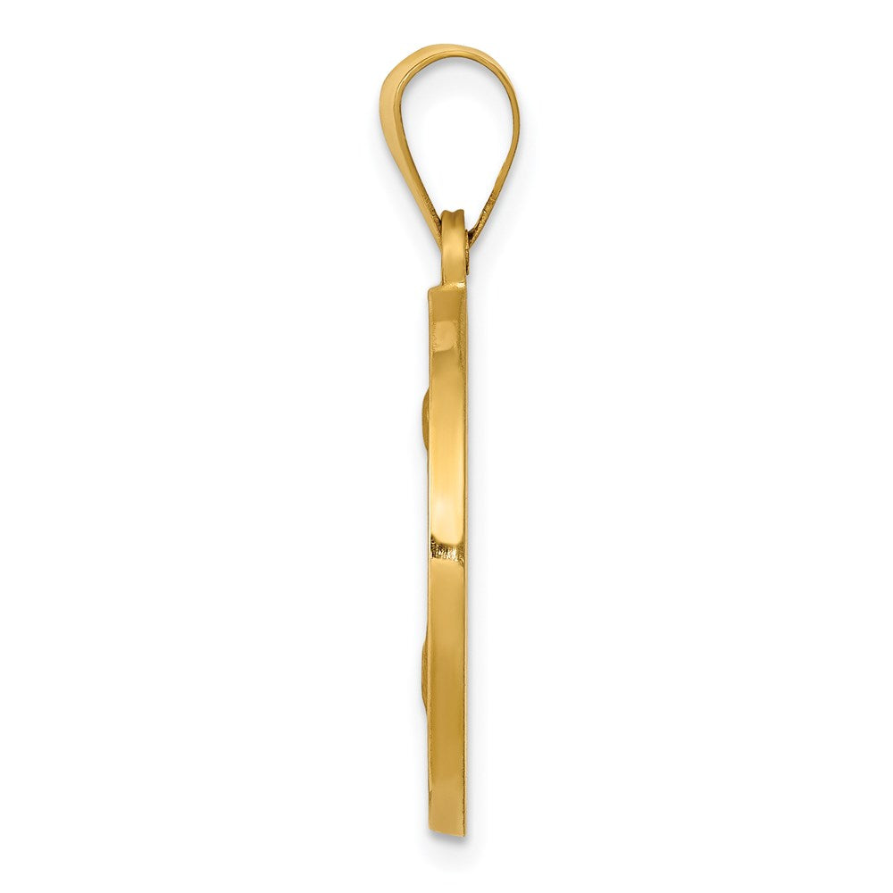 Alternate view of the 14k Yellow Gold Hollow San Jose Medal Pendant, 19mm (3/4 Inch) by The Black Bow Jewelry Co.