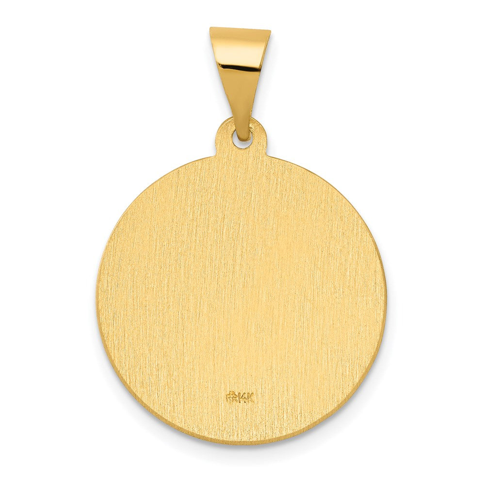 Alternate view of the 14k Yellow Gold Hollow San Jose Medal Pendant, 19mm (3/4 Inch) by The Black Bow Jewelry Co.