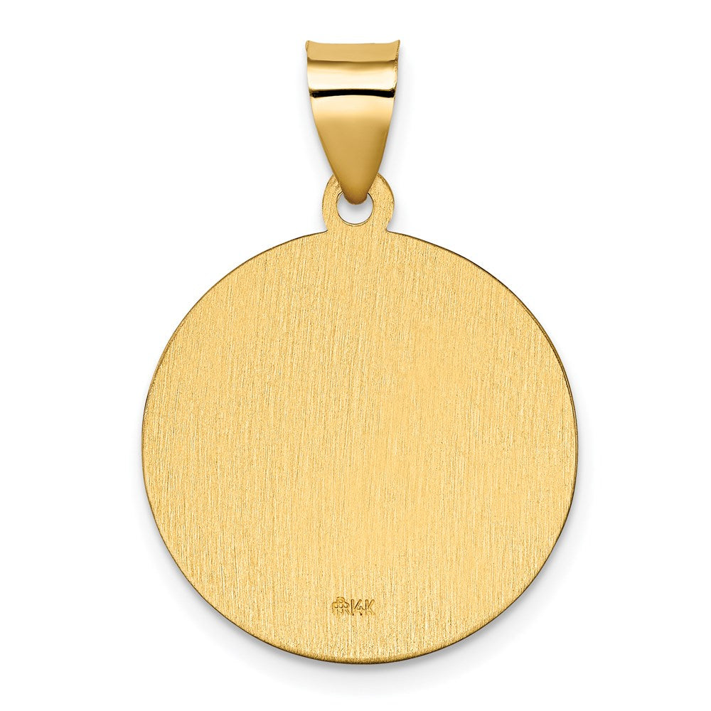 Alternate view of the 14k Yellow Gold Hollow St. Kateri Medal Pendant, 19mm (3/4 Inch) by The Black Bow Jewelry Co.