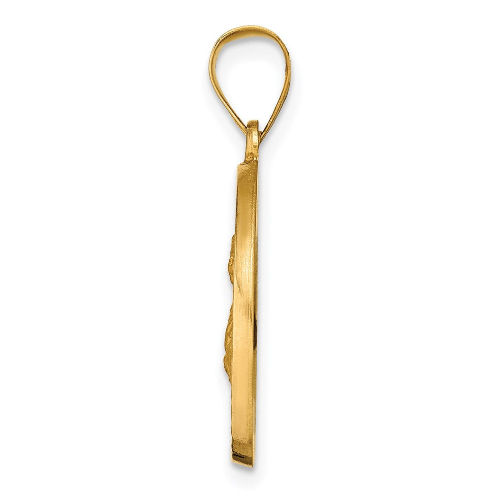 Alternate view of the 14k Yellow Gold Hollow Santa Lucia Medal Pendant, 19mm (3/4 Inch) by The Black Bow Jewelry Co.