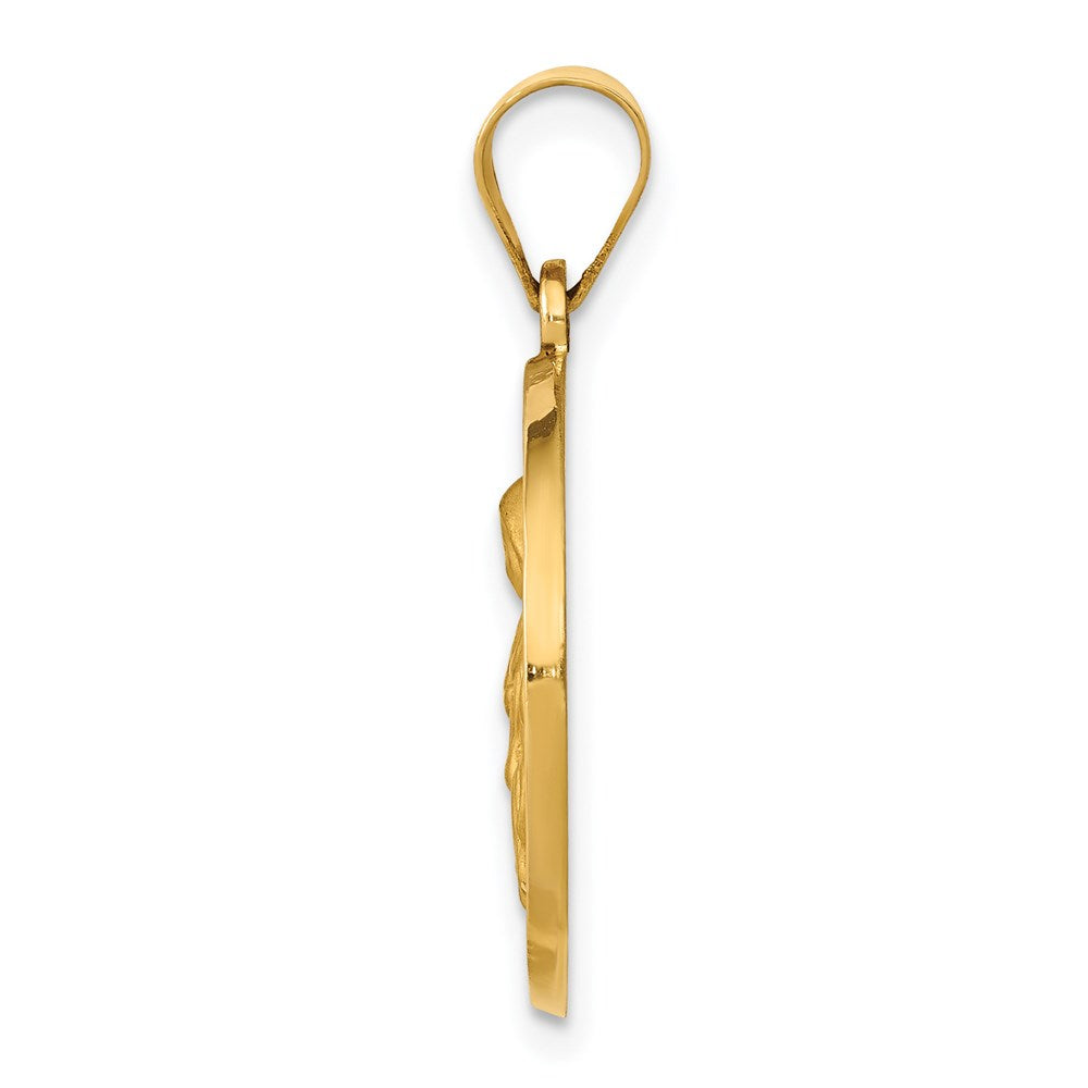 Alternate view of the 14k Yellow Gold Hollow St. Rita Medal Pendant, 19mm (3/4 Inch) by The Black Bow Jewelry Co.