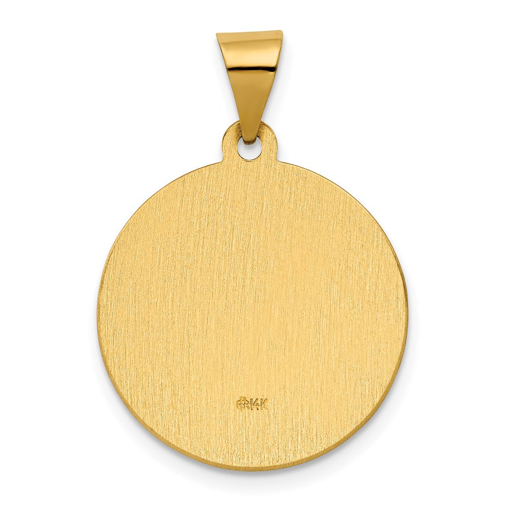 Alternate view of the 14k Yellow Gold Hollow St. Rita Medal Pendant, 19mm (3/4 Inch) by The Black Bow Jewelry Co.