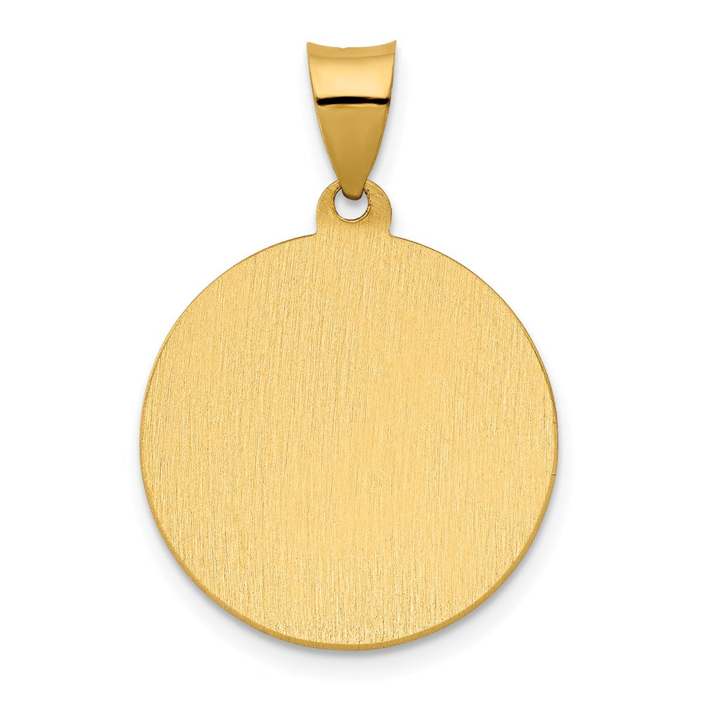 Alternate view of the 14k Yellow Gold Hollow St. Rocco Medal Pendant, 19mm (3/4 Inch) by The Black Bow Jewelry Co.
