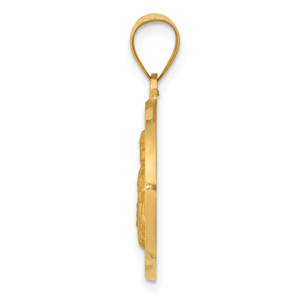 Alternate view of the 14k Yellow Gold Hollow St. Thomas More Medal Pendant, 19mm (3/4 Inch) by The Black Bow Jewelry Co.