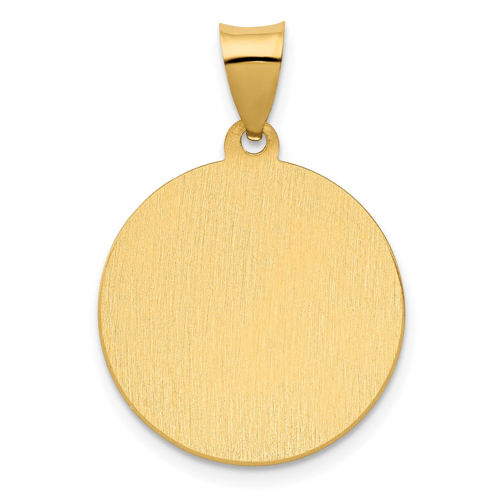 Alternate view of the 14k Yellow Gold Hollow St. Thomas More Medal Pendant, 19mm (3/4 Inch) by The Black Bow Jewelry Co.