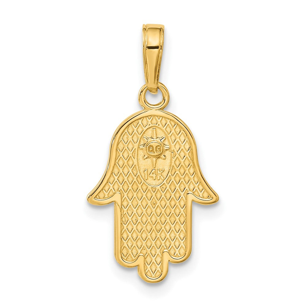 Alternate view of the 14k Yellow Gold Star of David Hamsa Pendant, 12 x 25mm by The Black Bow Jewelry Co.