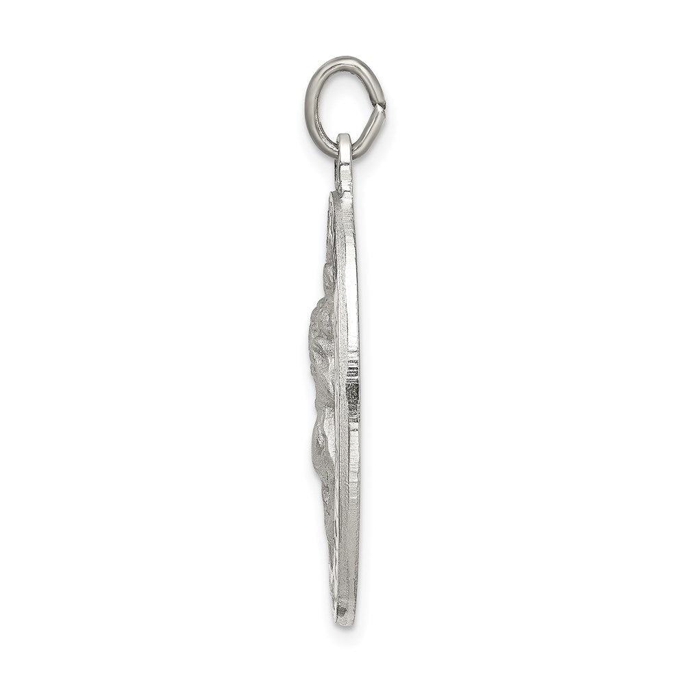 Alternate view of the Sterling Silver & Enamel Oval St Christopher Medal Pendant, 20 x 35mm by The Black Bow Jewelry Co.